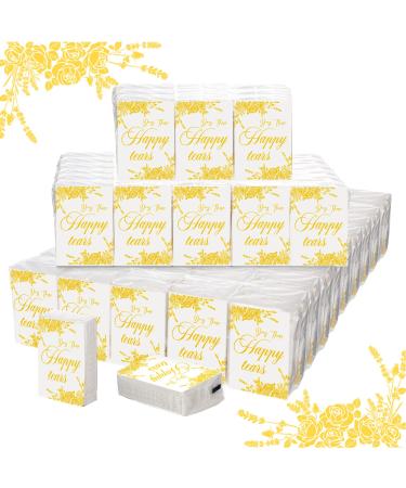 120 Pack Wedding Facial Tissues Packs Dry Those Happy Tears Pocket Tissues Wedding Favors Travel Tissues Wedding Party Favors for Guests 10 Sheets Each Pack 2.9 x 2 Inch