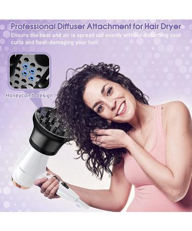 Adjustable Hair Diffuser for Curly Hair - Universal Attachment for 1.4-2.6 Inch Dryers - Ideal for Fine, Thick, Natural, and Frizzy Hair - Professional Salon Tool in Black - Buy Online on GoSupps.com