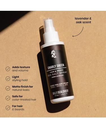 Billy Jealousy Sea Salt Spray Texturizing and Volumizing Hair Spray for All Hair Types and Beard Lengths Gnarly Sheen 4 Fl Oz (Pack of 1) - Buy Online on GoSupps.com