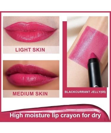 Oulac Purple Lip Gloss Lipstick - Moisturizing Tinted Lip Balm Makeup with Semi-Gloss Finish | Creamy Lip Crayon for Dry Lips | 2.48g Purple (05) M06+M07+M14 - Buy Online on GoSupps.com