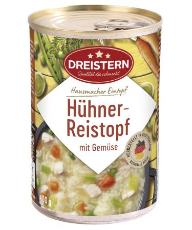 DREISTERN chicken pot with rice 400g | Delicious stew in a recyclable tin | extra filling