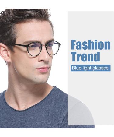 Cyxus Blue Light Filter Glasses for Women - Round Retro Frame Anti-Harmful Blue Light 8065 Black - Buy Online on GoSupps.com