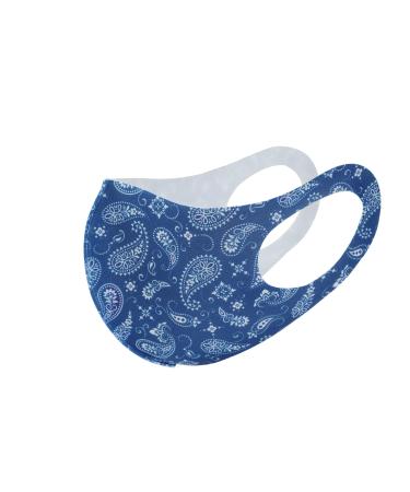 Komonee Face Mask Washable Reusable Paisley Dustproof Cloth Mouth Cover Covering For Men Women Outdoors Indoors Cycling Ski Protection 2 Blue