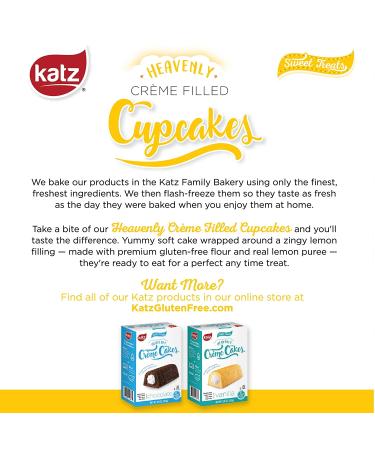Katz Gluten Free Lemon Cr me Cupcakes | Dairy, Nut, Soy, and Gluten Free | Kosher | 7oz (Pack of 4) - Buy Online on GoSupps.com