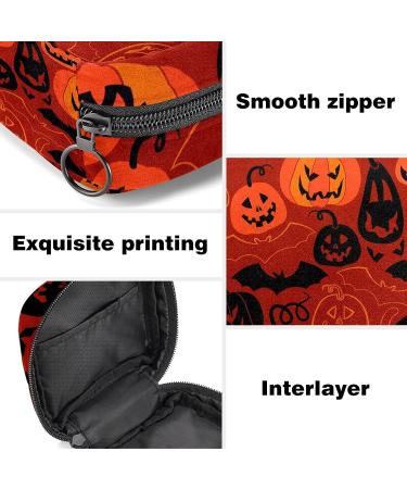 Halloween Pumpkin Bat Sanitary Napkin Storage Bag - Menstrual Cup Pouch for Women/Girls/Ladies - Color 9 - Buy Online on GoSupps.com