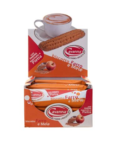 Cavanna Cavanna Biscuits with spelled and apples individually wrapped 30 g - with stone ground flour (display 30 pieces) - Made in Italy