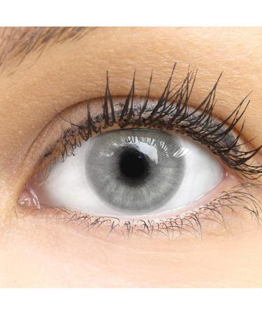 Glamlens Pisa Gray Contact Lenses | Strong Coverage Natural Gray | Silicone Hydrogel | 1 Pair | -4.00 Diopters | Dia 14.20mm - Buy Online on GoSupps.com