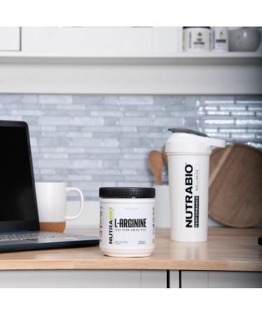 NutraBio L-Arginine Supplement 750mg Nitric Oxide Precursor Supports Blood Flow Vascular Health and Muscle Growth 250g - Buy Online on GoSupps.com
