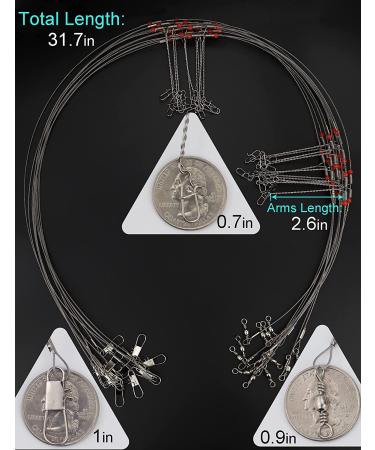 Avlcoaky Saltwater Bottom Rigs 12pcs - Surf Fishing Steel Leaders with Swivels and Snaps - Buy Online on GoSupps.com