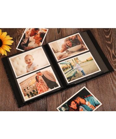 RECUTMS 4x6 Photo Album | Holds 200 Photos | Button Grainy Leather | Small Commemorative Photo Book | Valentine's Day Gift | Wedding, Birthday | Black 200 Pocket Album - Buy Online on GoSupps.com
