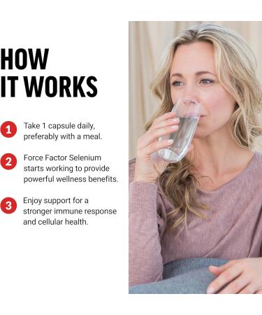 Force Factor Selenium Immune Support Supplement Selenium 200mcg Capsules to Support Immune Defense Immunity Supplement Vegan Non-GMO 120 Capsules Unflavored 120 Count (Pack of 1) - Buy Online on GoSupps.com