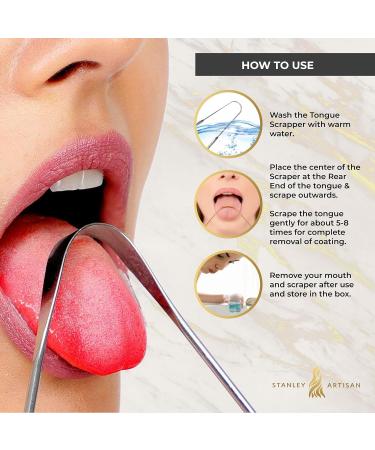 Stanley Artisan Tongue Scrapers - 2 Pack with Travel Cases | Surgical Stainless Steel Rustproof Cleaner for Lifetime Use - Buy Online on GoSupps.com