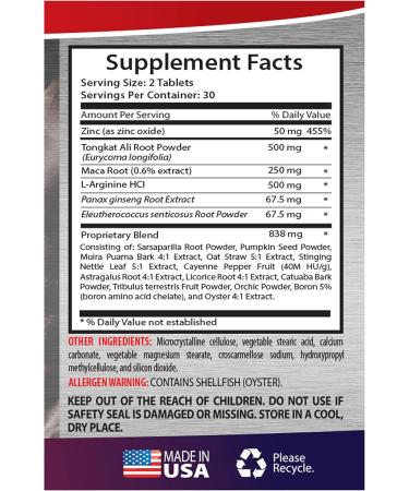 Libido Max for Men - Extreme Male Enhancement Pills with Tongkat Ali Maca Root & Siberian Ginseng - 2 Bottles of 120 Tablets - Buy Online on GoSupps.com