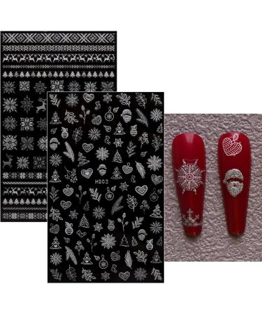 JMEOWIO Christmas Glitter Nail Art Stickers - 8 Sheets Snowflake Xmas Winter Holiday Design - Buy Online on GoSupps.com