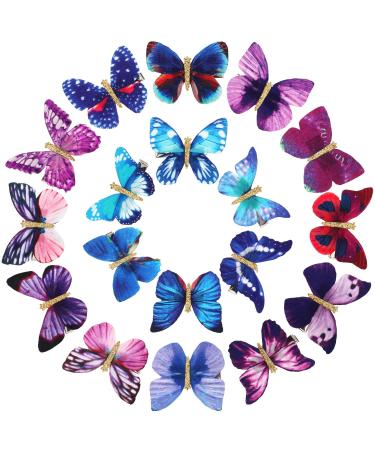 18 Pieces Glitter Butterfly Hair Clips for Teens Women Hair Accessories (Mysterious Styles)