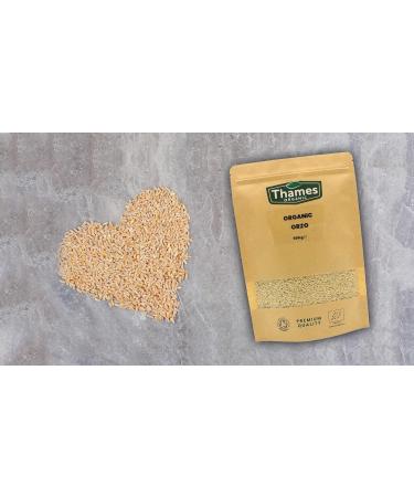 Organic Orzo (Risoni) - Certified Organic Non-GMO Vegan No Additives No Preservatives Resealable Bag by Thames Organic 1kg - Buy Online on GoSupps.com