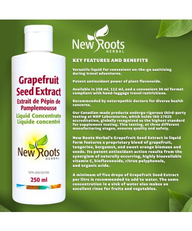 New Roots Herbal - GSE Grapefruit Seed Extract - 250ml - Grapefruit Concentrate Liquid Vitamin C Bioflavonoids - Grapefruit Essential - Grapefruit Extract - High Concentrate Extract - Support Immune 250 ml (Pack of 1) - Buy Online on GoSupps.com