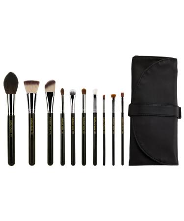 Bdellium Tools Professional Makeup Brush Maestro Series - The Key Essential 10pc. Brush Set with Roll-Up Pouch