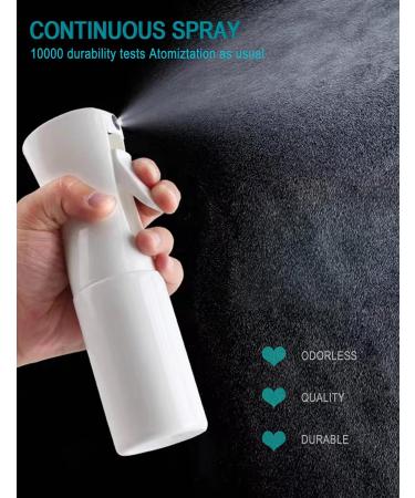 Sivlki 2 Pack Ultra Fine Continuous Spray Bottles - 300ml Water Atomizer for Hair Plants Skin Care & Cleaning | International Shipping Available - Buy Online on GoSupps.com