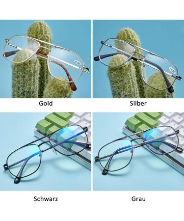 Koosufa Retro Pilot Reading Glasses - Anti Blue Light Metal Frame Strength 1.0-4.0 Unisex Fashion - Shop Now! - Buy Online on GoSupps.com