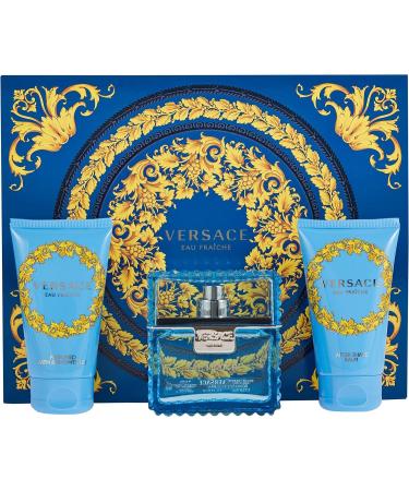 Versace MAN EAU FRAICHE by Gianni EDT SPRAY 1.7 OZ & AFTERSHAVE BALM 1.7 OZ & SHOWER GEL 1.7 OZ - Buy Online on GoSupps.com