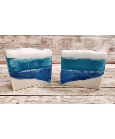 2 Bars of Ocean Themed Beach Soap. Exfoliating Handmade All Natural Shea Butter & Goat Milk Bar Soap in a Guilty Type scent.