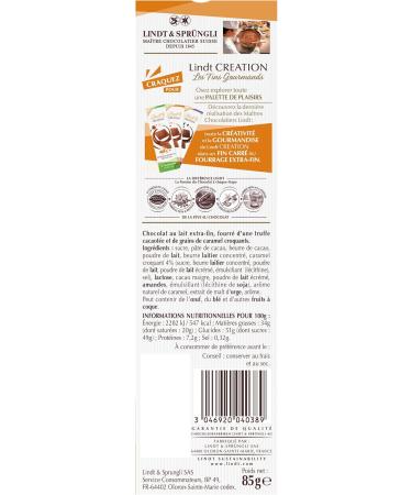 Lindt - Milk Caramel Crisp Tablet CREATION FINS GOURMANDS 85g - Buy Online on GoSupps.com