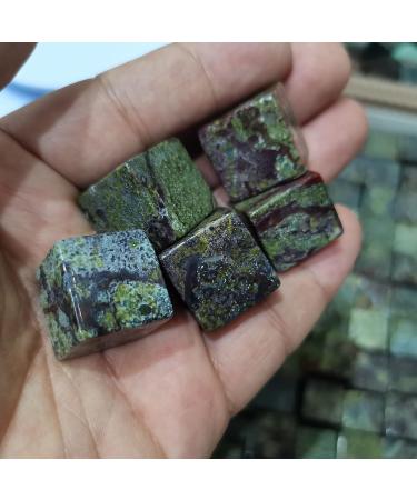 Natural Quartz Crystal 6pcs Natural Dragon Blood Crystal Tumble Stones Polished Cube Home Decoration Collection Gift Home Office Decor - Buy Online on GoSupps.com
