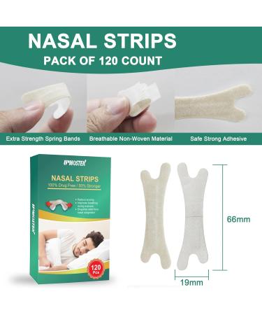 120 Extra Strength Nasal Strips for Snoring - Men Women - Relieve Nasal Congestion - Anti Snoring - Tan - 66mm x 19mm - Buy Online on GoSupps.com