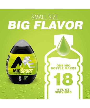 MiO Sport Electrolytes Lemon Lime Liquid Water Enhancer 12 Pack - 1.62 fl oz - Buy Online on GoSupps.com