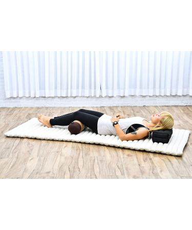 LEEWADEE Large Eco-Friendly Kapok Yoga Bolster for Meditation & Stretching - Brown - Buy Online on GoSupps.com