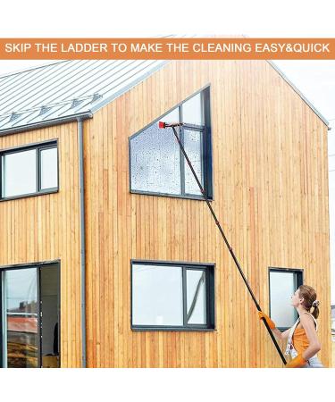 Water Fed Pole Kit Water Fed Cleaning System With Aluminum Alloy Retractable Rod&Water Fed Brush&Squeegee&Hose Tap Connector&12+8m Water Pipe Combination Window Cleaning Equipment 5.4M - Buy Online on GoSupps.com