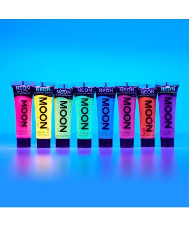 Buy Moon Glow Neon UV Glitter Face and Body Gel - 12ml Golden Yellow Glitter Face Paint | International Shipping - Buy Online on GoSupps.com