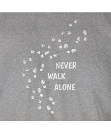 Shirtracer Women's T-Shirt - Gift for Dog Owners - Never Walk Alone Paw Prints - Grey Mottled Size L - Buy Online on GoSupps.com