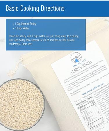 Organic Pearled Barley 4 lb Bag - Non-GMO, Kosher, Vegan & Non-Irradiated - Buy Online on GoSupps.com
