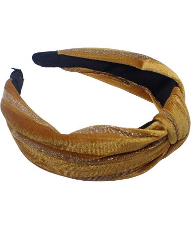 Topkids Accessories Velvet and Lurex Knot Alice Bands Adult Women Hair Accessories for Women Hair Bands for Women Thick Headband Womens Headbands Head Bands Adult Women Wide Headbands (Gold) - Buy Online on GoSupps.com