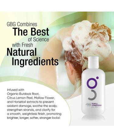 GBG Purple Conditioner for Blonde Hair | 3min Daily Restoration Mask | Neutralizes Brassy Tones | For Highlighted, Grey, or Blonde Hair | MIT & Paraben Free | 8oz - Buy Online on GoSupps.com