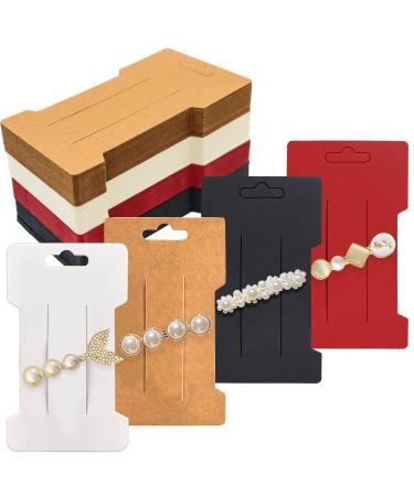 Lesnala 160pcs Hair Clip Display Cards Hair Bow Cards Hairpin Display Cards for Selling Clip Collecting Cardboard Holder Hair Accessorie Barrettes Jewelry 6.6 x 11.5cm (White/Black/Kraft/Red) Red/Kraft/Black - Buy Online on GoSupps.com