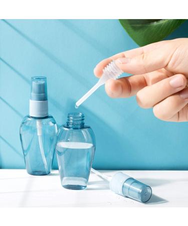 Rintal ZKSM Travel Bottles Set - 6 Empty Cosmetic Containers with Labels Funnel & Straw for Liquids - Perfect for Water & Emulsions (Blue & Transparent) - Buy Online on GoSupps.com