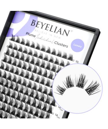 Beyelian single eyelashes C curl cluster eyelashes 144 PCs cluster lashes 0.07mm 10-16mm mixed DIY eyelash extensions individual lashes at home super thin black band (luxury) 144 pieces (1 Pack) C-black luxury - Buy Online on GoSupps.com