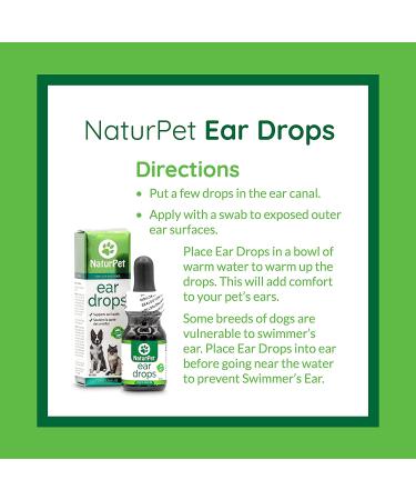 NaturPet Ear Drops for Dogs & Cats 10mL - Natural Herbal Solution for Stinky, Smelly & Itchy Ears - Ideal for Cleaning & Pre-Swim Care - Buy Online on GoSupps.com
