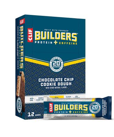 CLIF Builders Protein Bars Bundle - Cookies 'n Cream & Chocolate Chip Cookie Dough Flavors - 20g Plant Protein - Gluten-Free - 12 Count - Buy Online on GoSupps.com