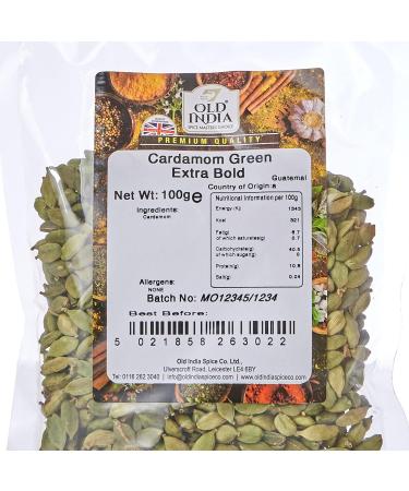 Old India Cardamom Green Extra Bold 100g - Premium Quality Spice for Cooking and Baking - Buy Online on GoSupps.com