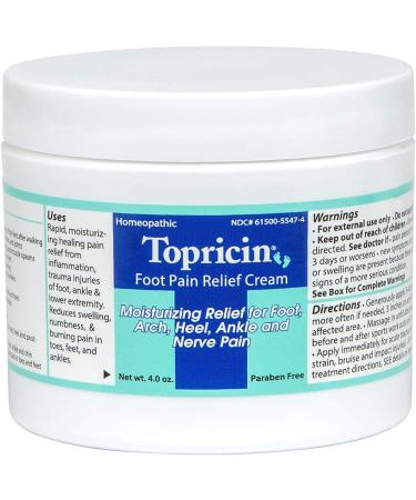 Topricin Foot Pain Relief Cream 4 oz | Fast Acting Pain Relief Rub - Shop Internationally - Buy Online on GoSupps.com