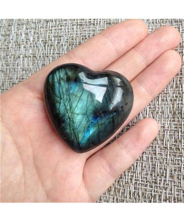 Moonstone Crystal Heart Shape Natural Labradorite Palm Stone Healing Gemstone Mineral Reiki Chakra Crystal Polished Pouch - Buy Online on GoSupps.com