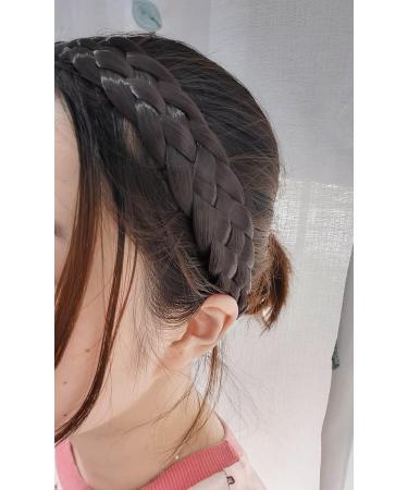 5 Strands Synthetic Hair Braided Headband Classic Chunky Wide Plaited Braids Elastic Stretch Hair Hairpiece Multicolor Headband Ladies Women Girl Beauty accessory (Brownish black) - Buy Online on GoSupps.com