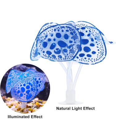 VOCOSTE Silicone Glowing Blue Aquarium Coral with Sucker - Stunning Simulation for Fish Tank Decor - Buy Online on GoSupps.com