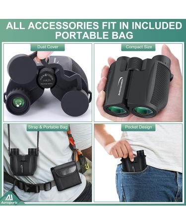 Aurosports 10x25 Binoculars - Large View Compact Binoculars for Adults and Kids - Buy Online on GoSupps.com