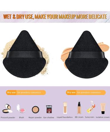 100pcs Black Triangle Powder Puffs - Soft Makeup Sponge for Loose Mineral Body Powder - Velour Cosmetic Foundation Tools - Buy Online on GoSupps.com