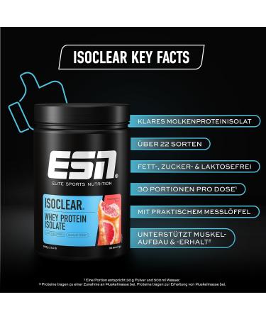 ESN Isoclear Whey Isolate Protein Powder - Pink Grapefruit Flavor 908g | Fruity Clear Whey Tested Quality Made in Germany - Shop Now! - Buy Online on GoSupps.com